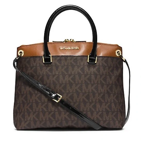 New Michael Kors Aubrey Large Satchel Brown/Luggage women’s bag